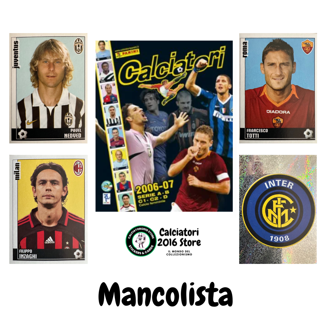 Calciatori Panini 2006/07 mancolista Scegli figurina da 601 a 700