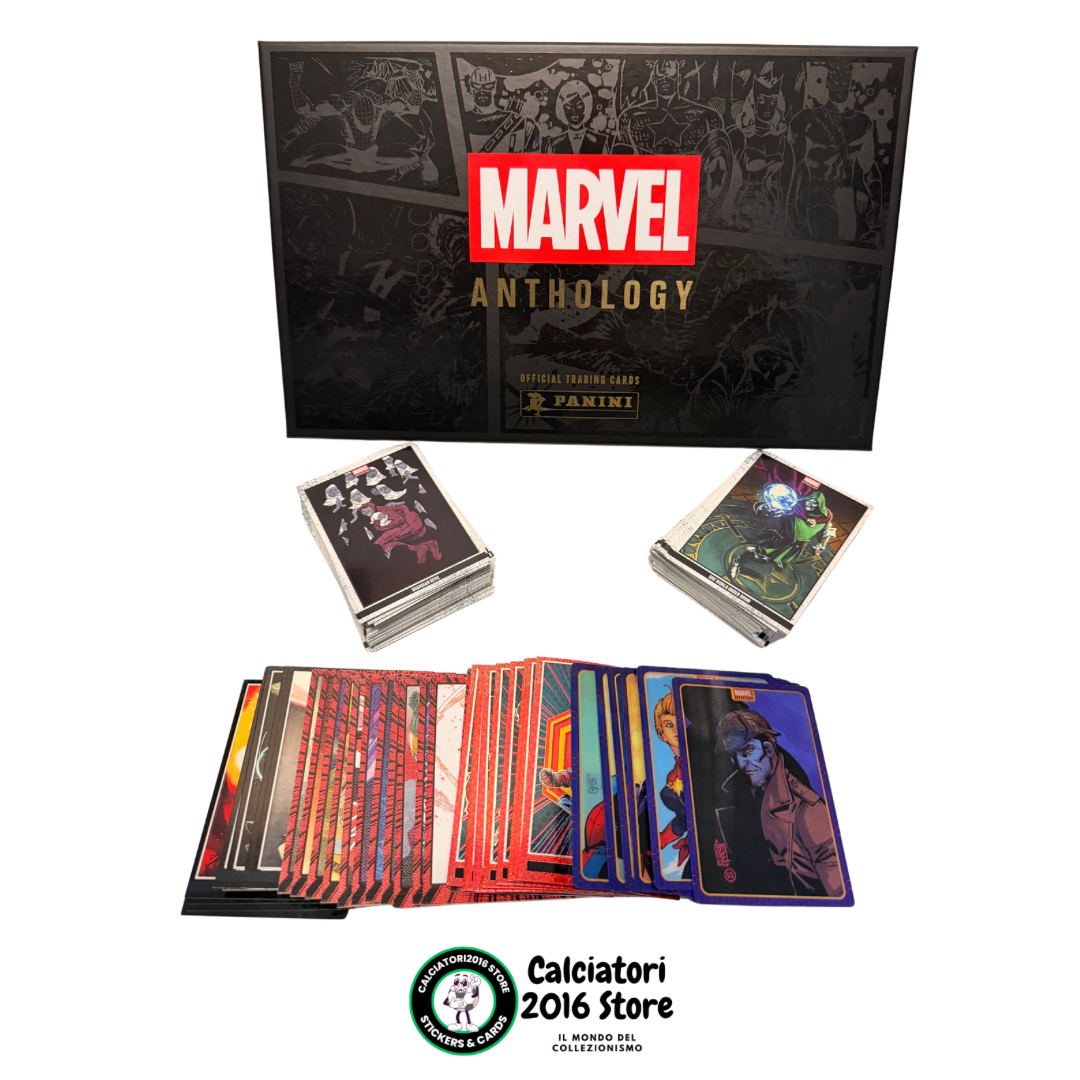 Marvel Anthology Panini - Box vuoto + Set completo 142 Card