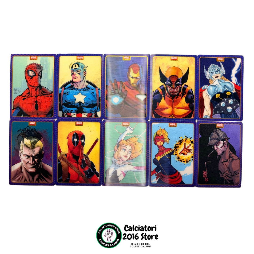 Marvel Anthology Panini - Set completo 10 Lenticular Card L1-L10