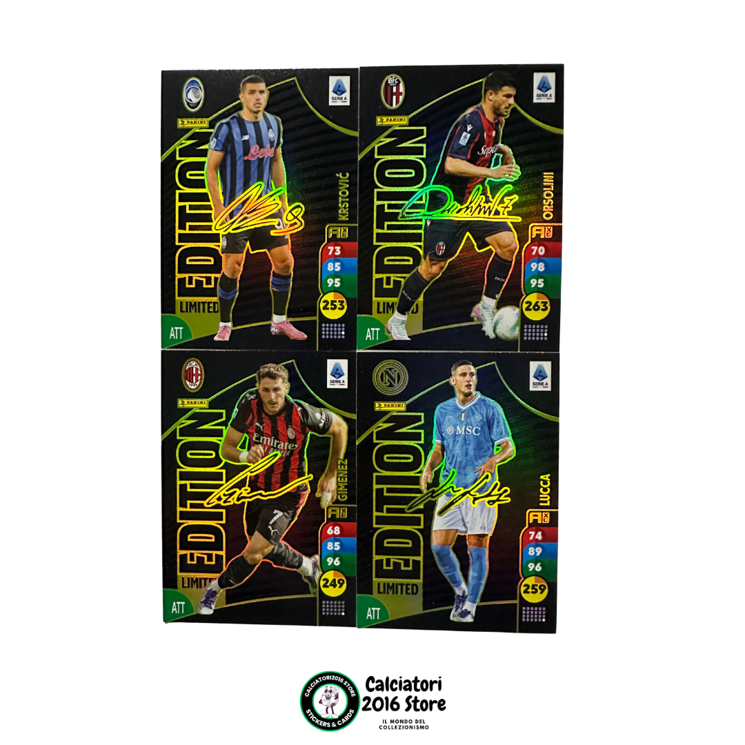 Calciatori Adrenalyn XL 2025/26 - Set completo 4 Limited Edition Firmate Premium