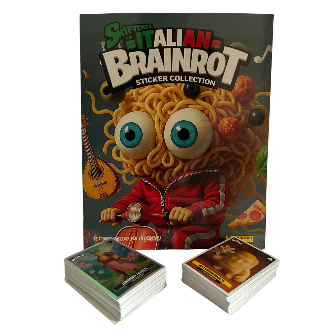 Skifidol Italian Brainrot Panini - Album vuoto + set completo 300 figurine
