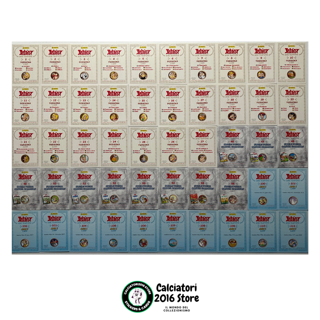 Asterix Sine Tempore Panini - Set completo 50 card Parallel Silver Foil