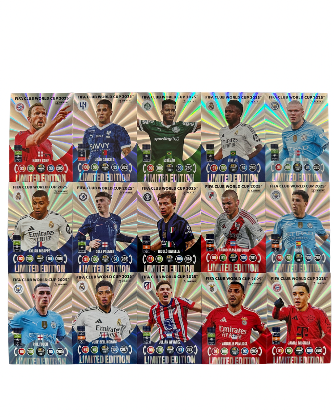 Adrenalyn XL Fifa Club World cup 2025 Panini - Set 15 Limited Edition diverse