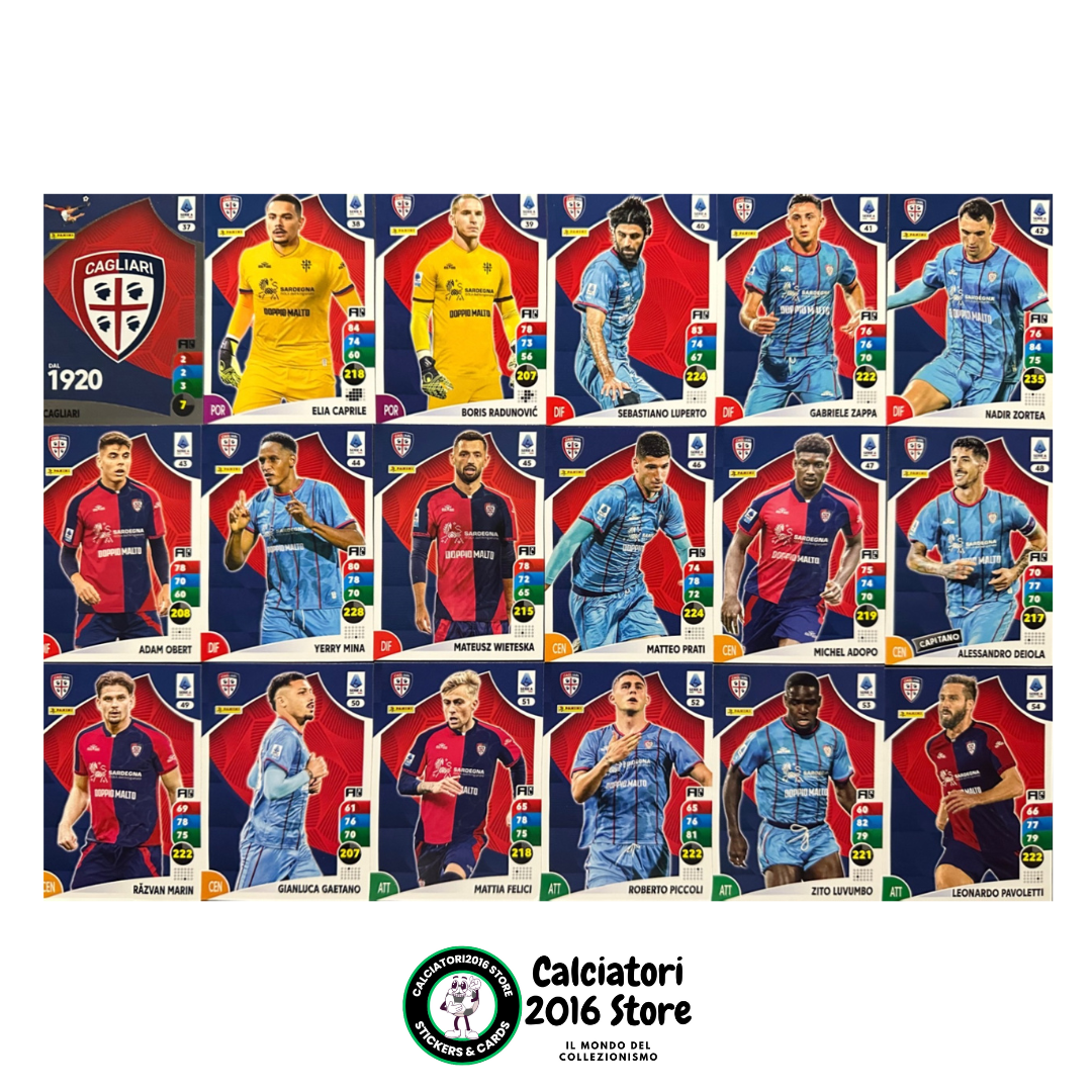Tarjetas completas del equipo Panini Calciatori Adrenalyn XL 2025-26 a tu elección