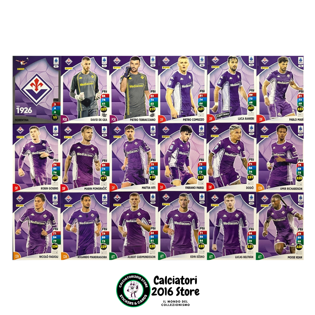 Tarjetas completas del equipo Panini Calciatori Adrenalyn XL 2025-26 a tu elección