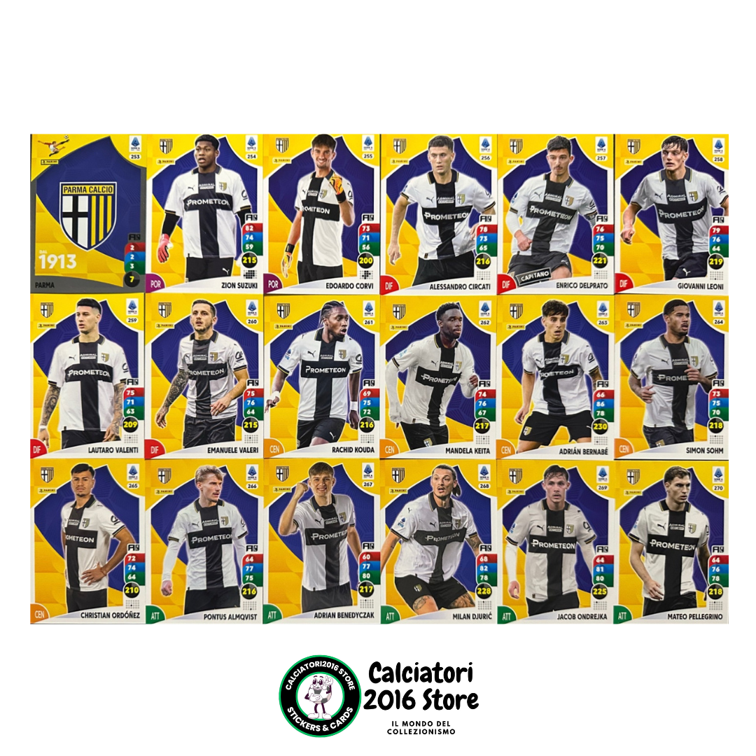 Tarjetas completas del equipo Panini Calciatori Adrenalyn XL 2025-26 a tu elección