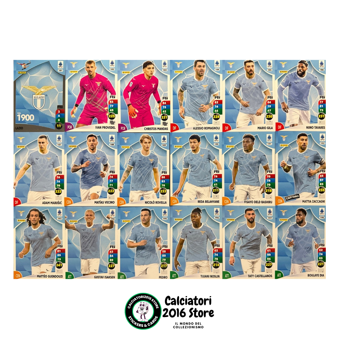 Tarjetas completas del equipo Panini Calciatori Adrenalyn XL 2025-26 a tu elección
