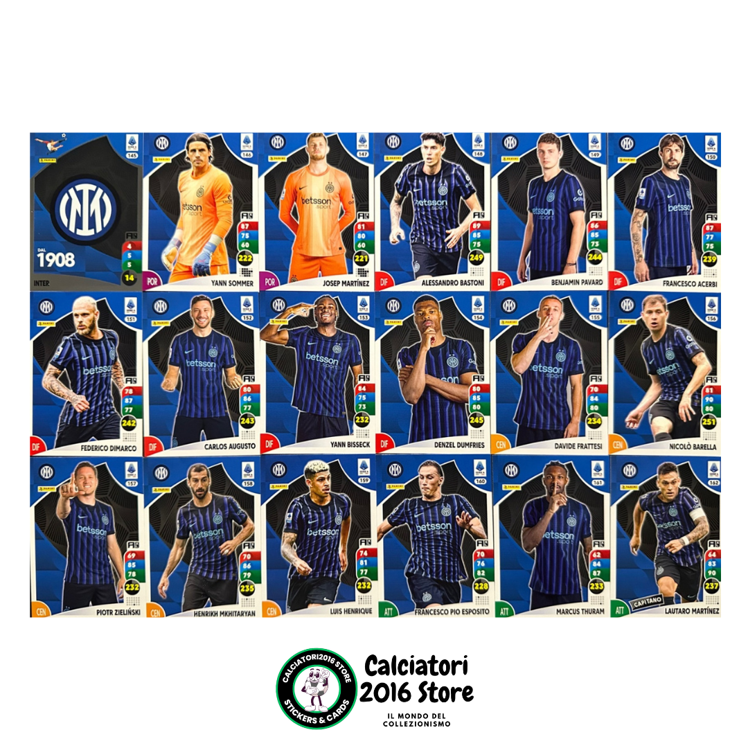 Tarjetas completas del equipo Panini Calciatori Adrenalyn XL 2025-26 a tu elección
