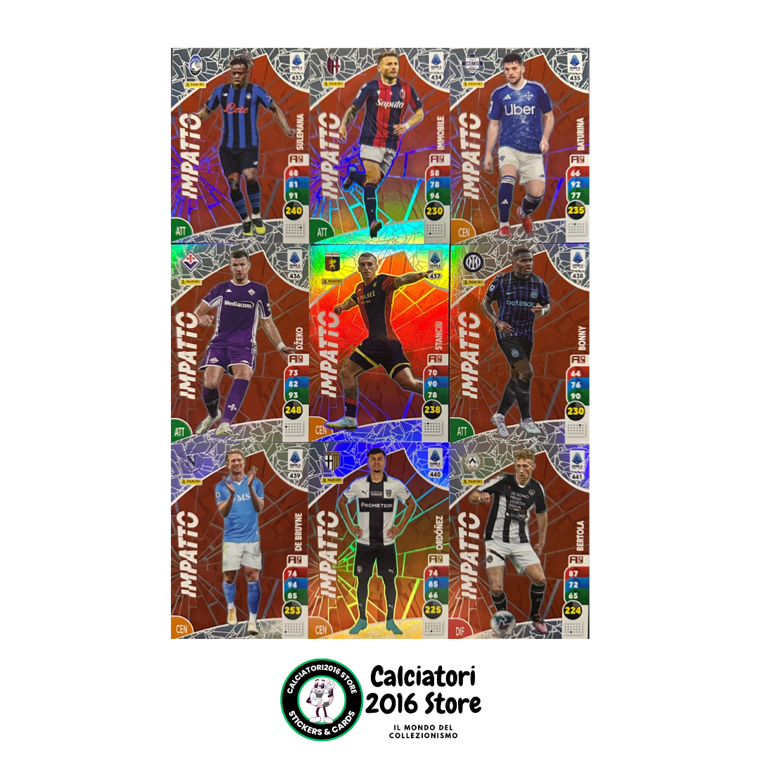 Tarjetas completas del equipo Panini Calciatori Adrenalyn XL 2025-26 a tu elección