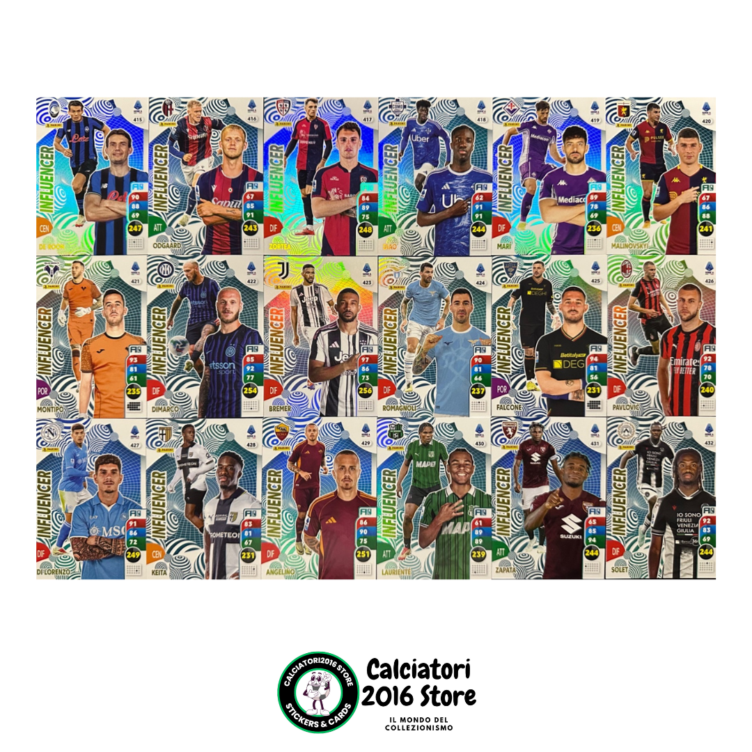 Tarjetas completas del equipo Panini Calciatori Adrenalyn XL 2025-26 a tu elección