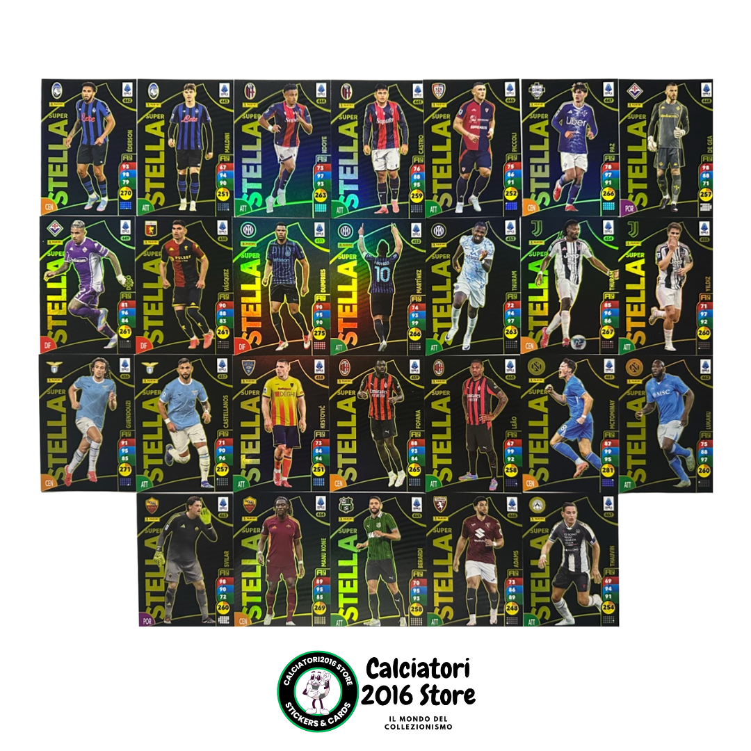 Tarjetas completas del equipo Panini Calciatori Adrenalyn XL 2025-26 a tu elección