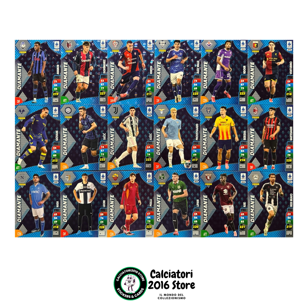 Tarjetas completas del equipo Panini Calciatori Adrenalyn XL 2025-26 a tu elección