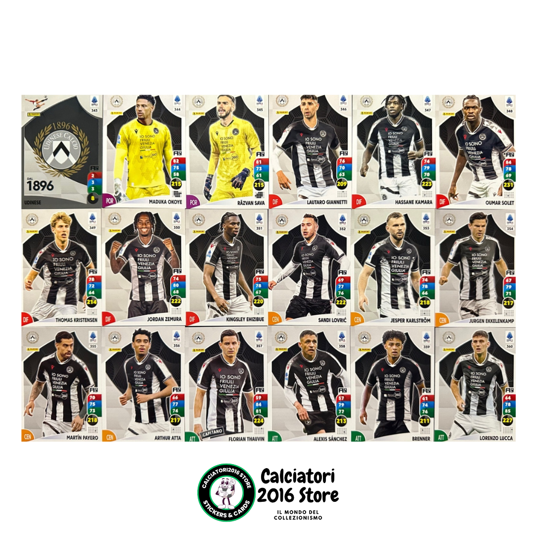 Tarjetas completas del equipo Panini Calciatori Adrenalyn XL 2025-26 a tu elección