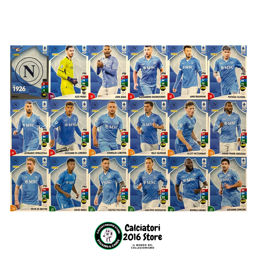Tarjetas completas del equipo Panini Calciatori Adrenalyn XL 2025-26 a tu elección