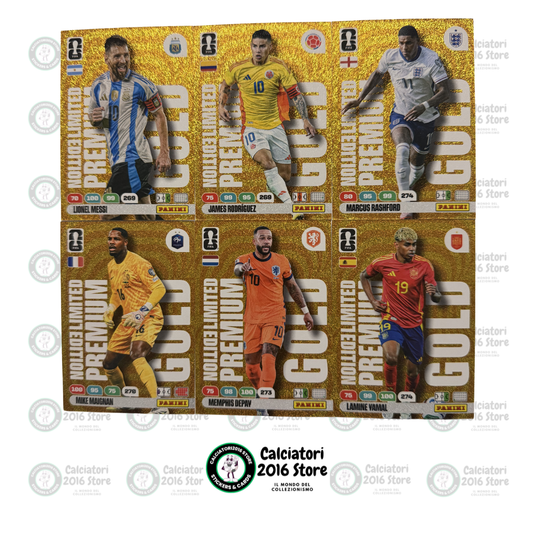 Adrenalyn XL World Cup 2026 - Set completo 6 Limited Edition Premium Gold