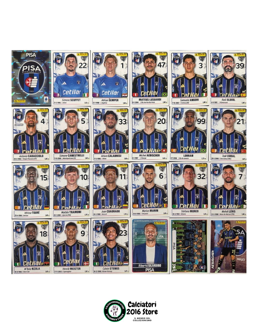 Calciatori Panini 2025 -26 - squadre complete a scelta