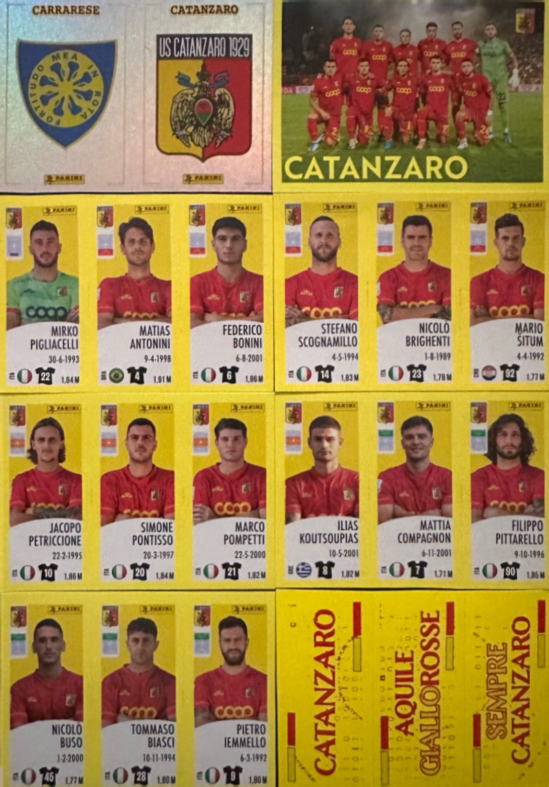 Calciatori Panini 2024/25 - Scegli Squadra Completa Juventus Inter Milan