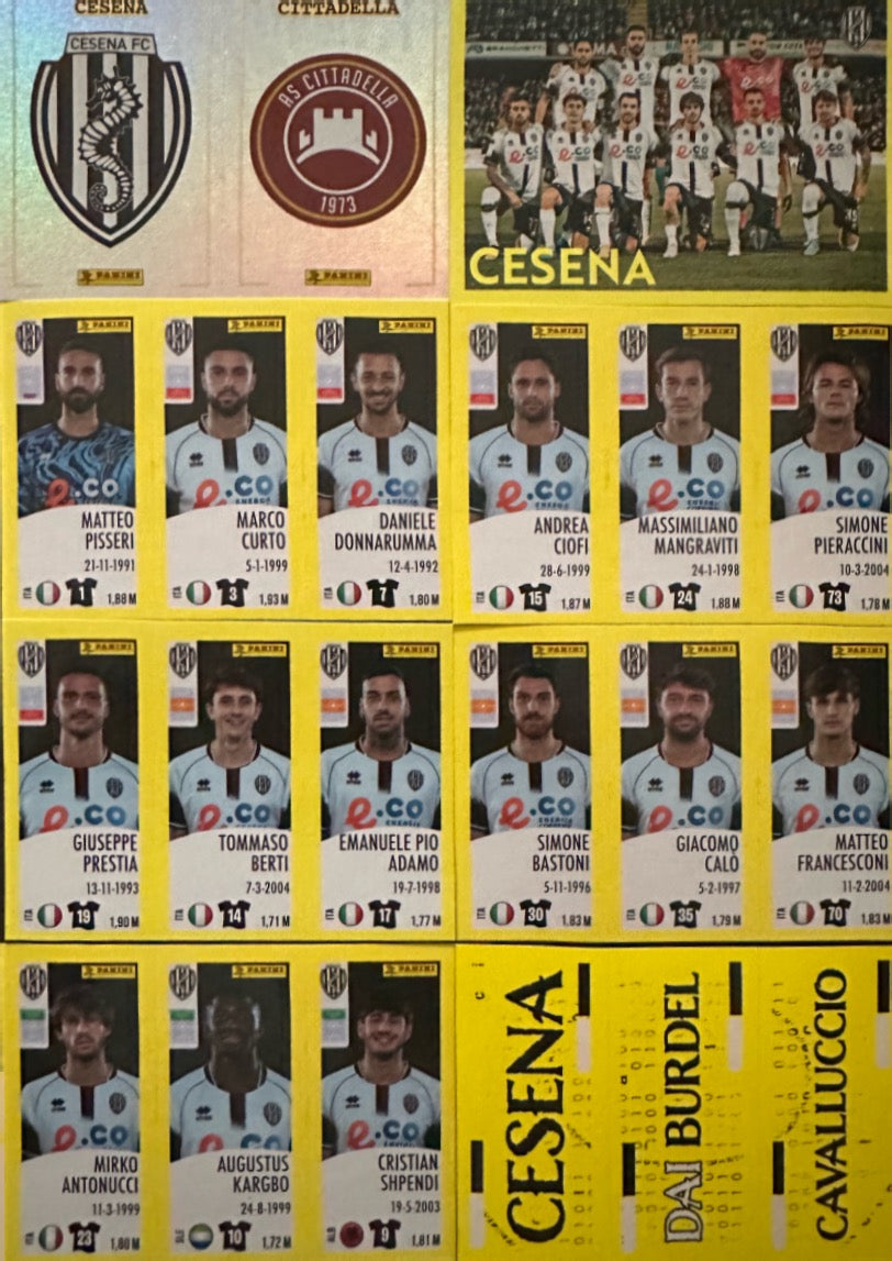 Calciatori Panini 2024/25 - Scegli Squadra Completa Juventus Inter Milan