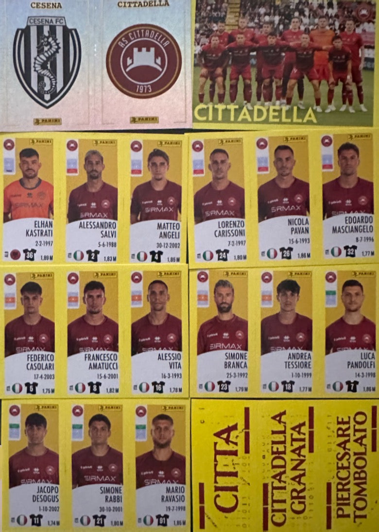 Calciatori Panini 2024/25 - Scegli Squadra Completa Juventus Inter Milan