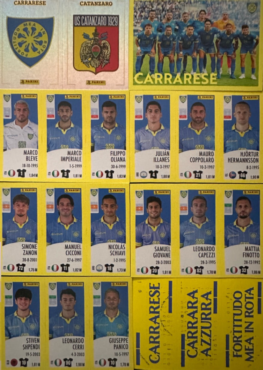 Calciatori Panini 2024/25 - Scegli Squadra Completa Juventus Inter Milan