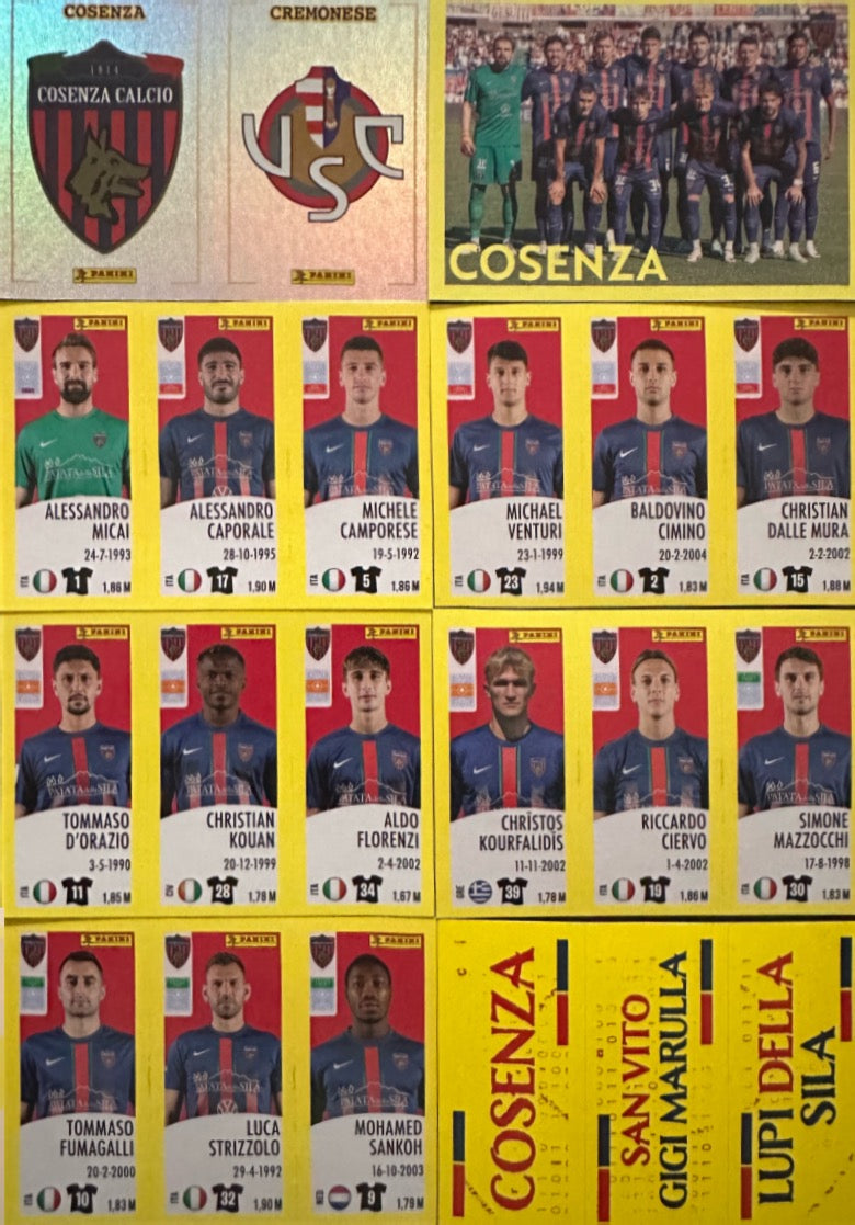 Calciatori Panini 2024/25 - Scegli Squadra Completa Juventus Inter Milan