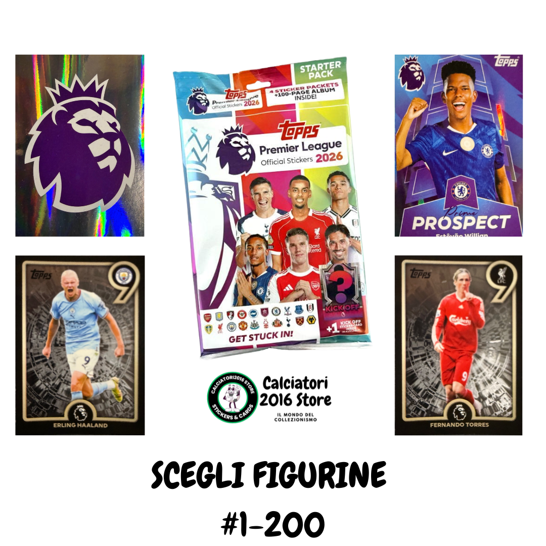 Premier League 2026 Topps - Scegli figurina da 1 a 200
