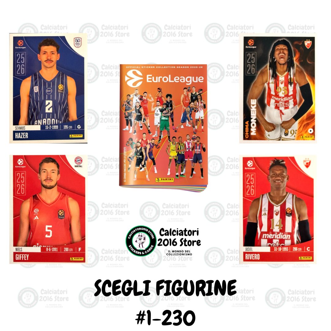 EuroLeague 2025/26 Panini - Scegli figurina da da 1 a 230