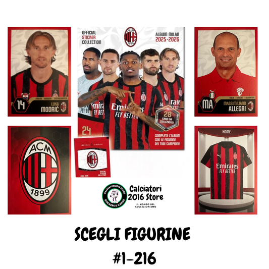 Milan Euro Publishing 2025/26 - Scegli figurina da 1 a 216