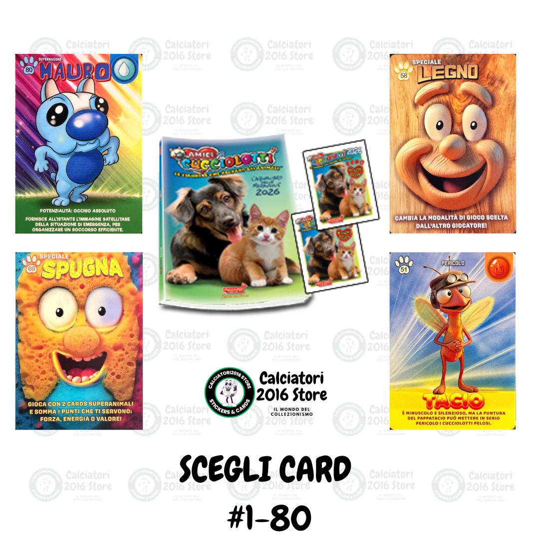 Amici Cucciolotti 2026 Pizzardi Editore - Card a scelta da 1 a 80
