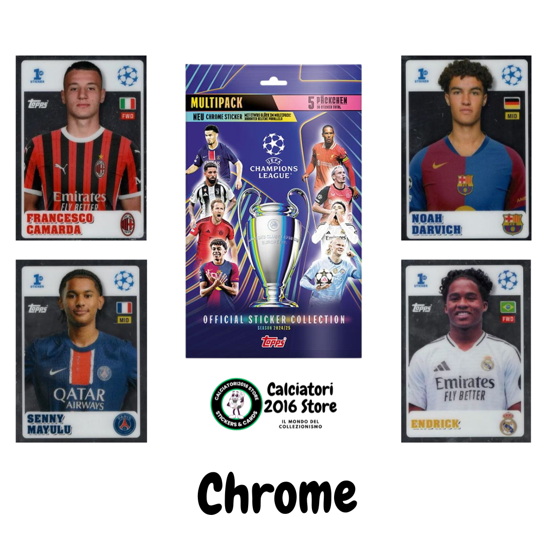 Champions League 2024/25 Topps Mancolista - Scegli figurina Chrome 1° Sticker