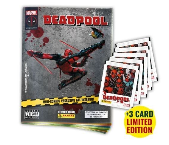 Deadpool 2024 Panini - Starter Pack Album + 5 Bustine  + 3 Card Limited