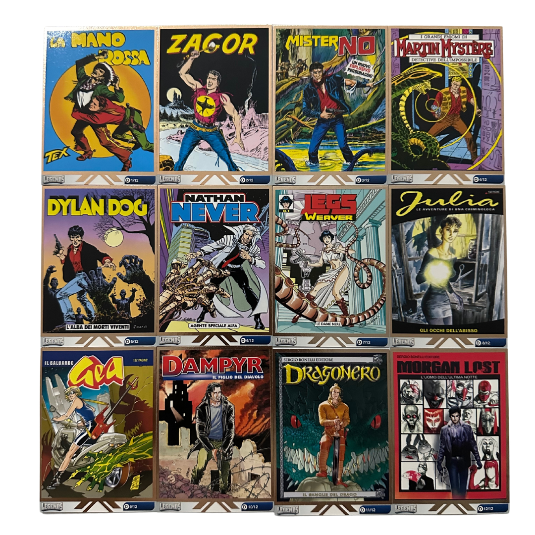 Sergio Bonelli Legends Gedis - Set completo 12 Card I Numeri Uno Box Retail