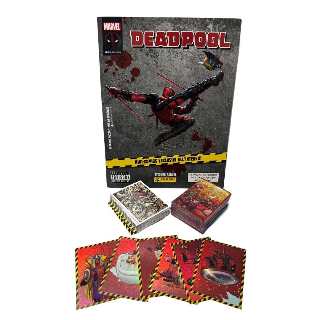 Deadpool Panini 2024 - Album Vuoto + Set 192 Figurine + 50 Card + 6 Limited