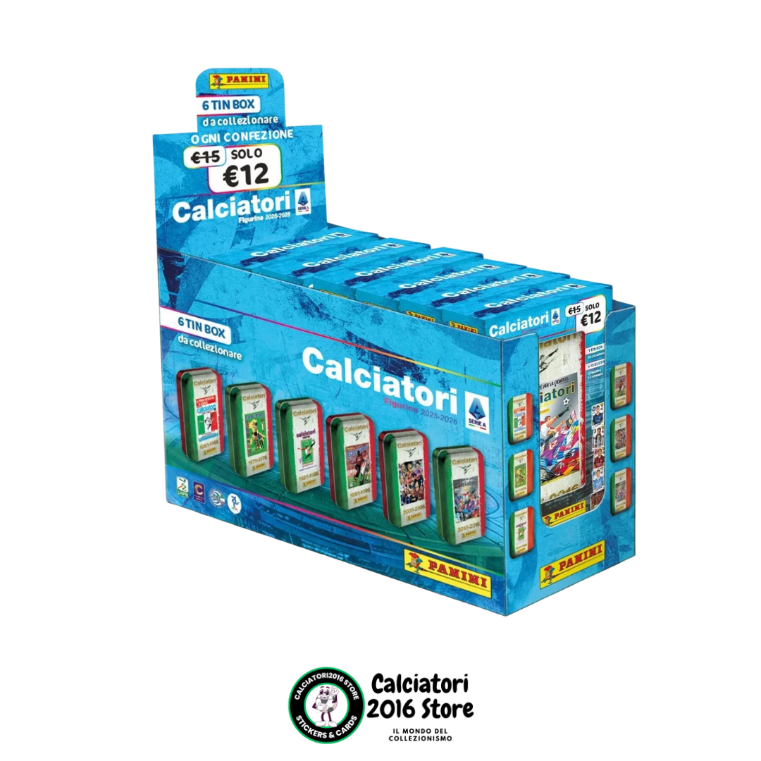 Calciatori Panini 2025/26 - Set 6 Tin Box Vuote