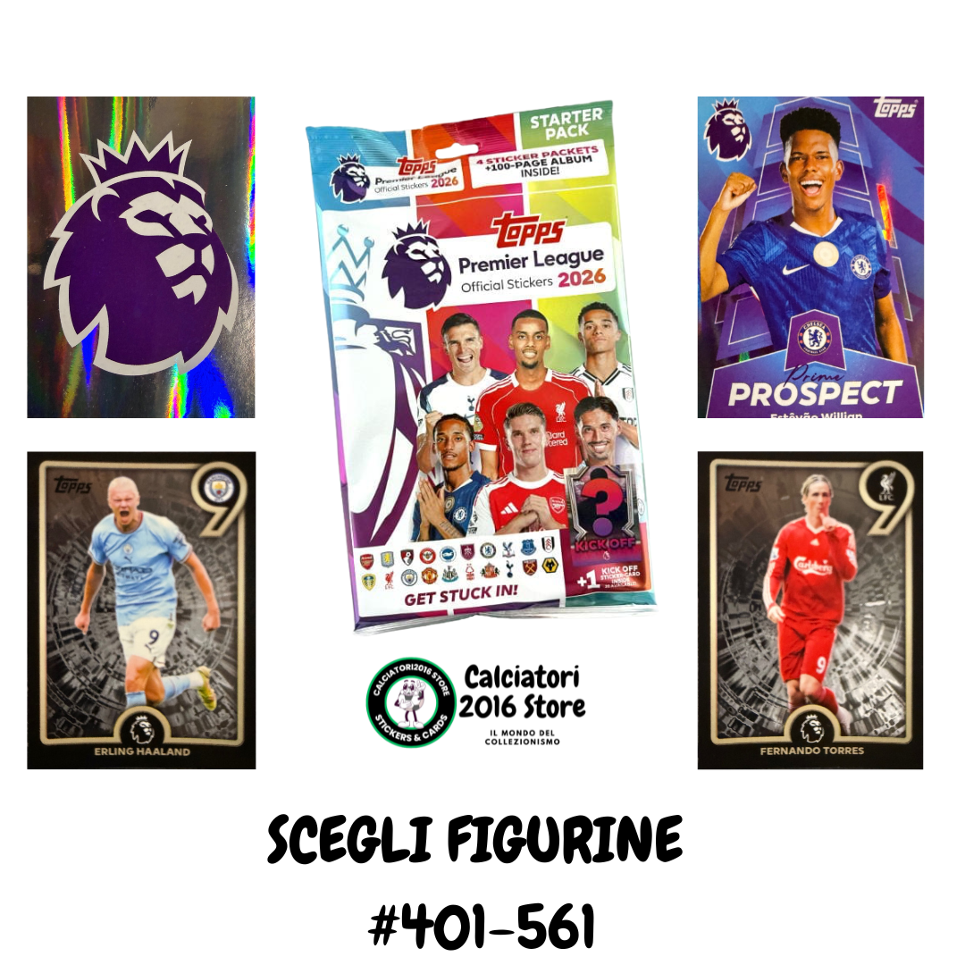 Premier League 2026 Topps - Scegli figurina da 401 a 561