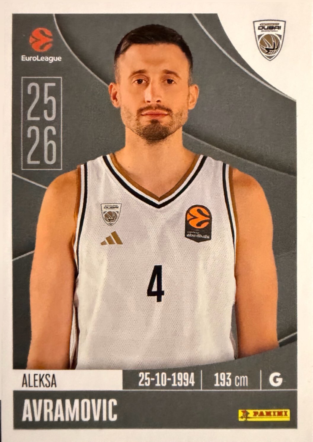 EuroLeague 2025/26 Panini - Scegli figurina da da 1 a 230