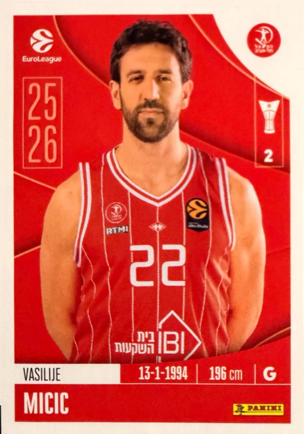 EuroLeague 2025/26 Panini - Scegli figurina da da 1 a 230