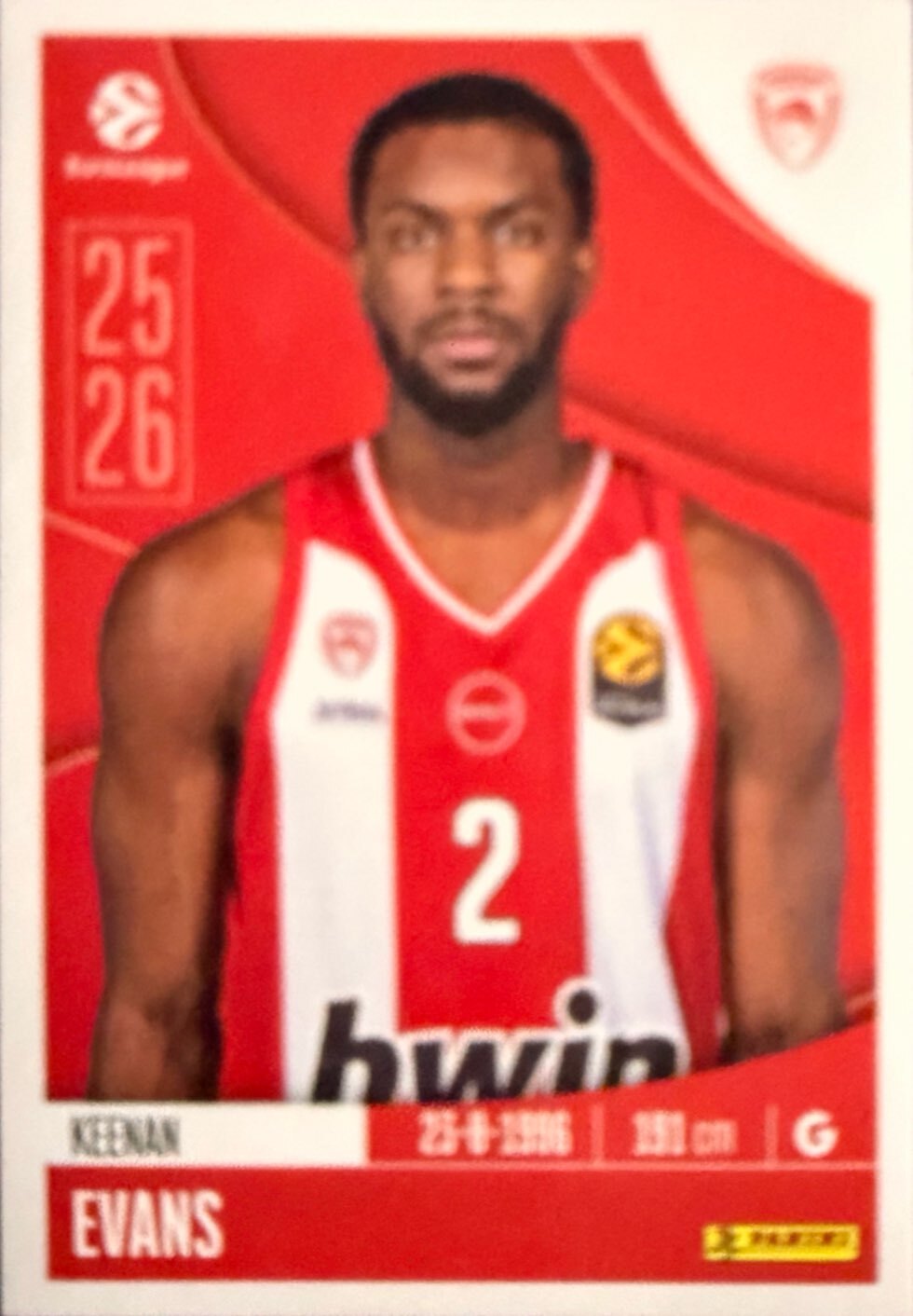 EuroLeague 2025/26 Panini - Scegli figurina da 231 a 448