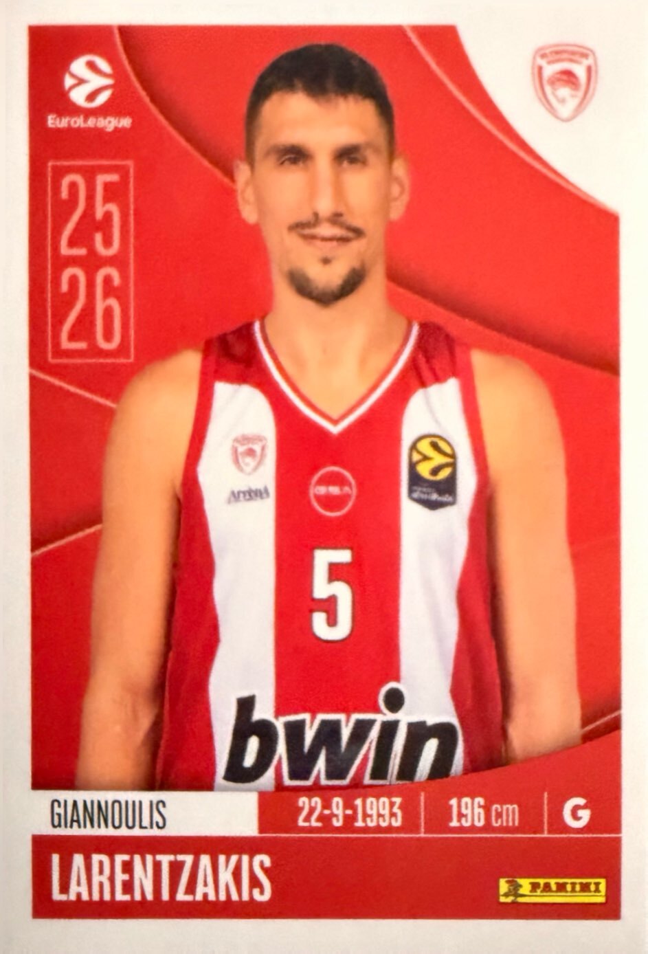 EuroLeague 2025/26 Panini - Scegli figurina da 231 a 448