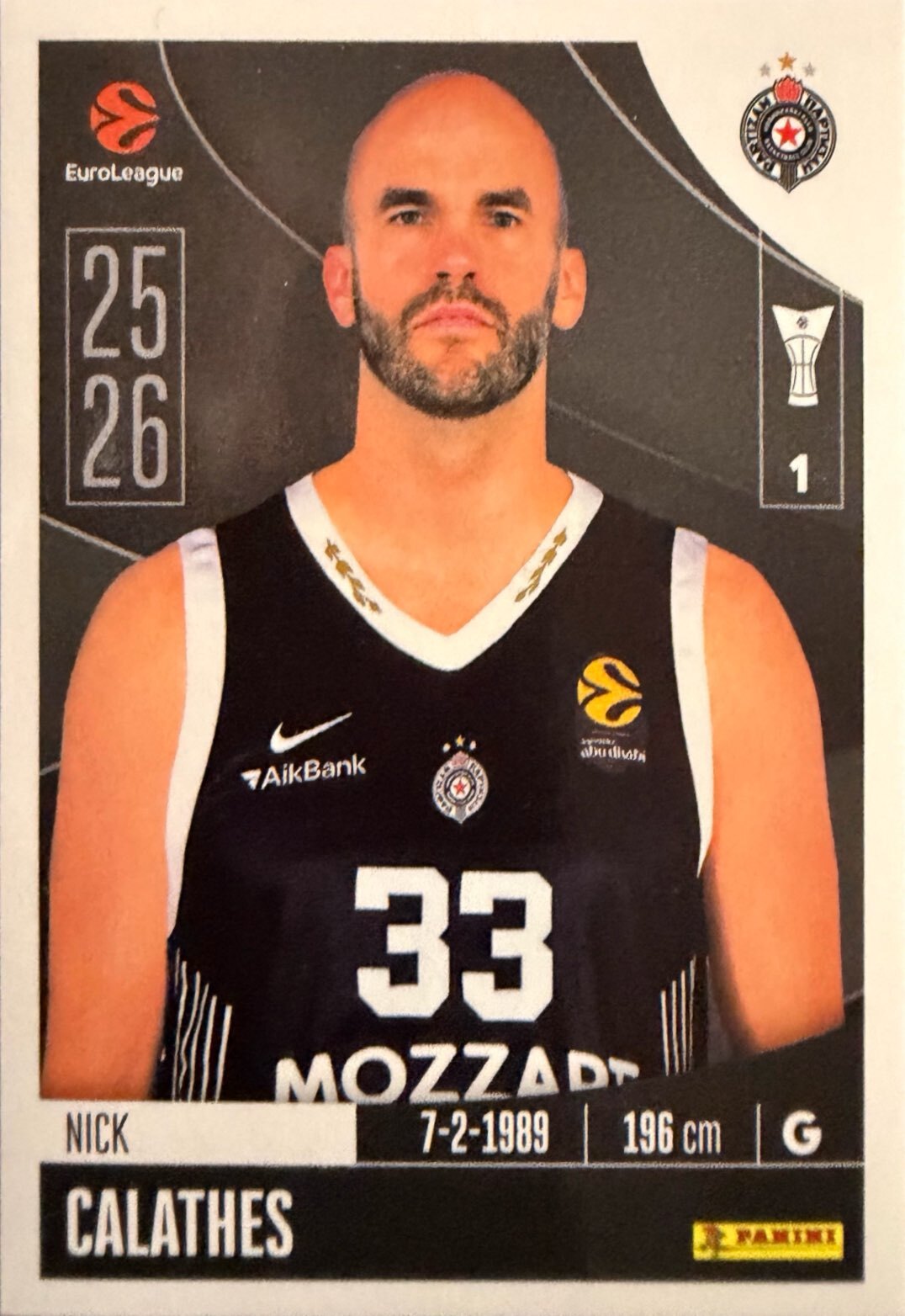 EuroLeague 2025/26 Panini - Scegli figurina da 231 a 448