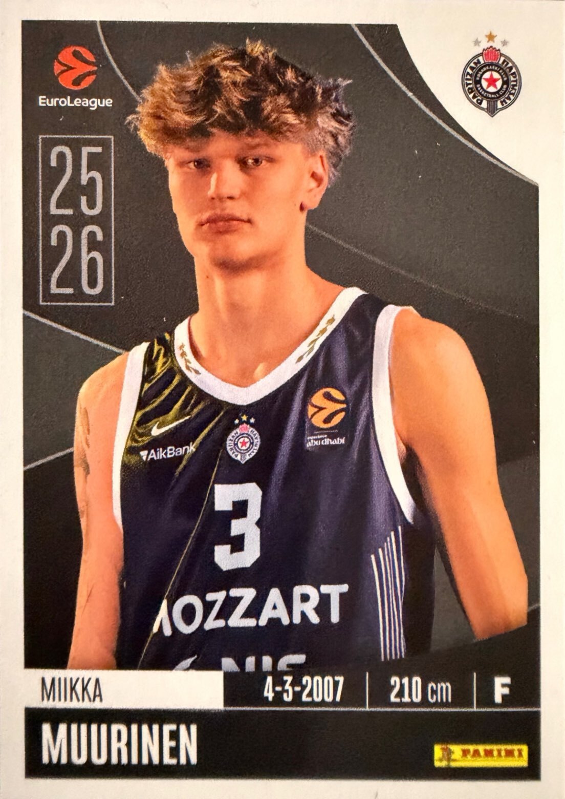 EuroLeague 2025/26 Panini - Scegli figurina da 231 a 448