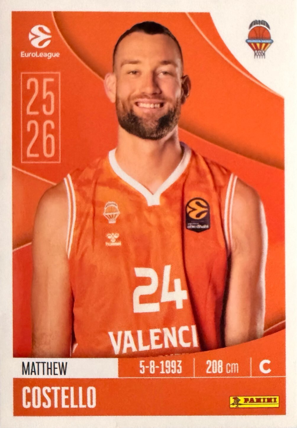 EuroLeague 2025/26 Panini - Scegli figurina da 231 a 448