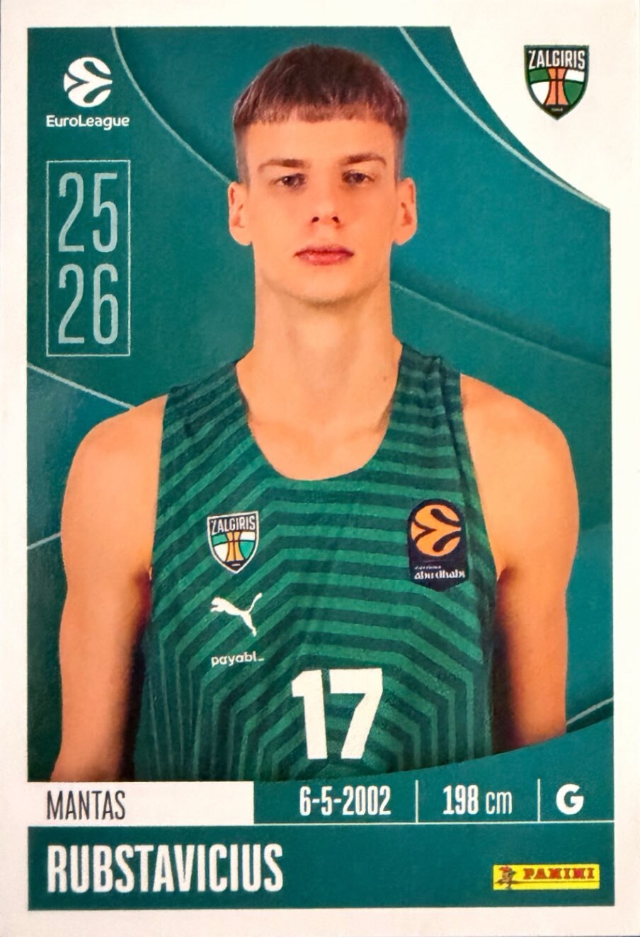 EuroLeague 2025/26 Panini - Scegli figurina da 231 a 448