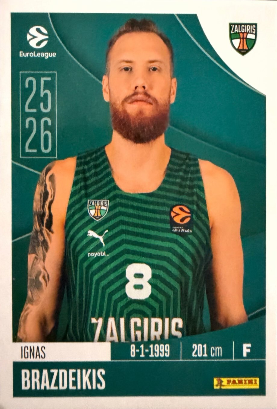 EuroLeague 2025/26 Panini - Scegli figurina da 231 a 448