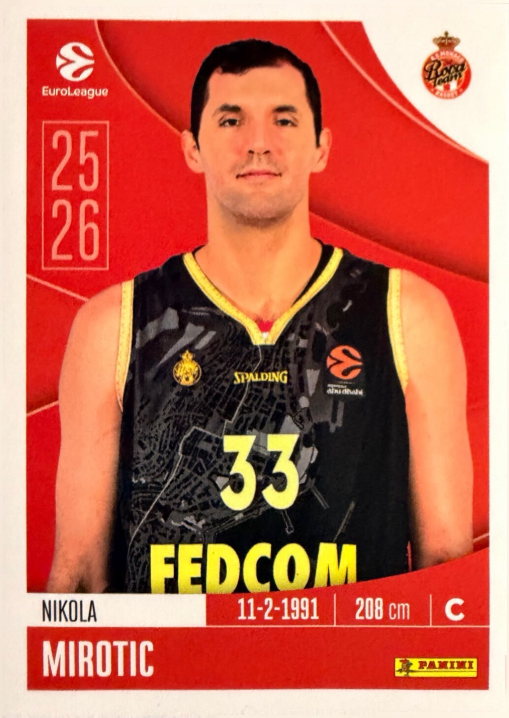 EuroLeague 2025/26 Panini - Scegli figurina da da 1 a 230