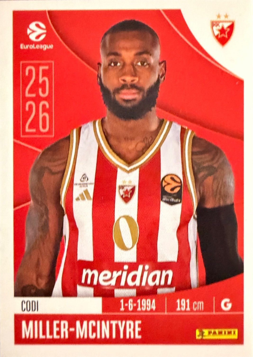 EuroLeague 2025/26 Panini - Scegli figurina da da 1 a 230