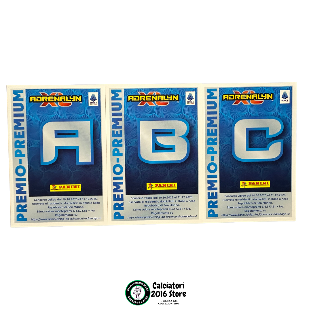 Calciatori Adrenalyn XL 2025/26 - Set completo 3 Card A B C