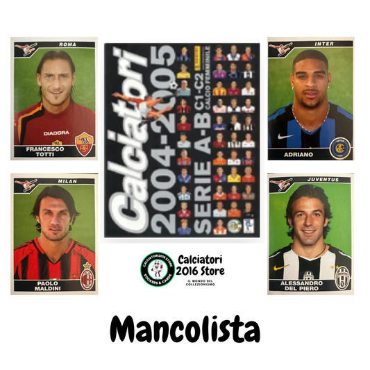 Calciatori Panini 2004/05 mancolista Scegli figurina da 701 a 769
