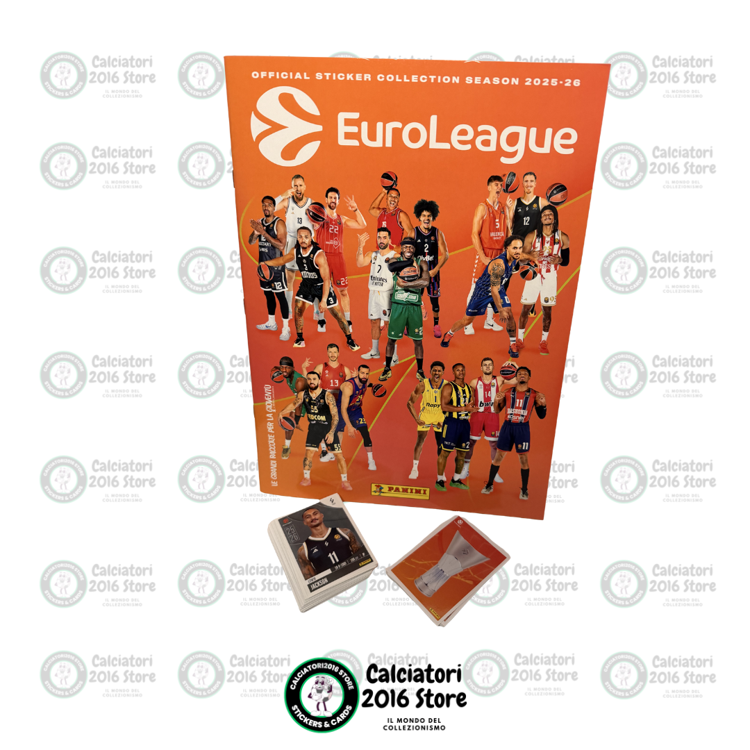 EuroLeague 2025-26 Panini - Album vuoto + Lotto 170 figurine diverse