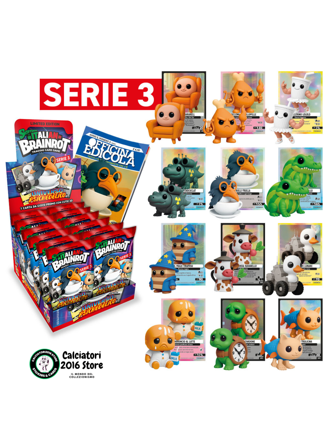 Skifidol Italian Brainrot Serie 3 - 12 Cutie 3D + Carta Promo Serie completa